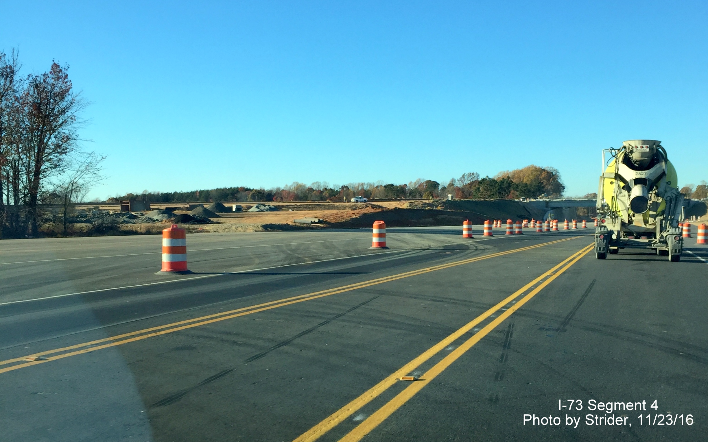 Image showing progress of building new I-73 interchange with NC 68 in Greensboro, from Strider