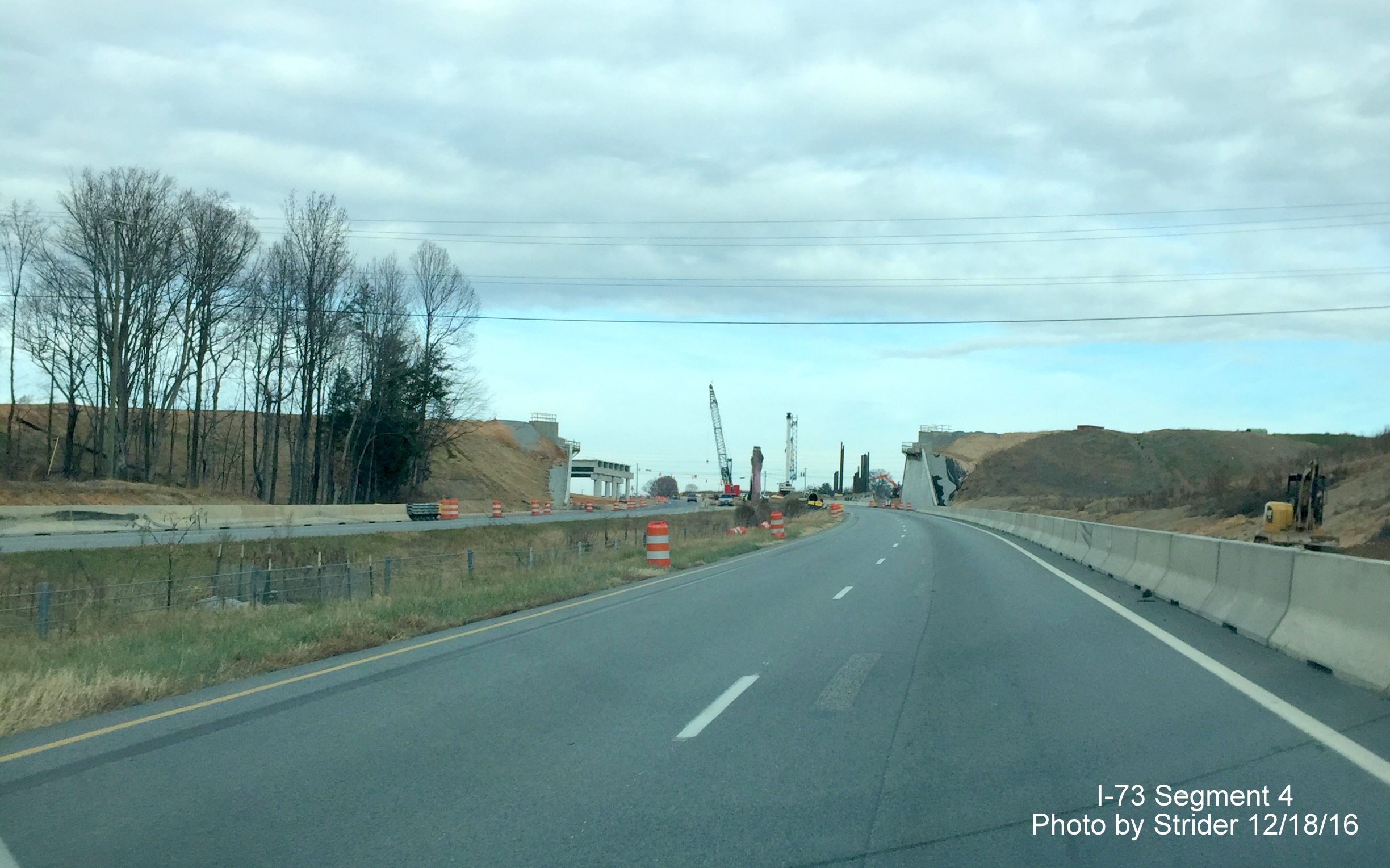 Image of I-73 construction seen from NC 68 North in Greensboro, by Strider