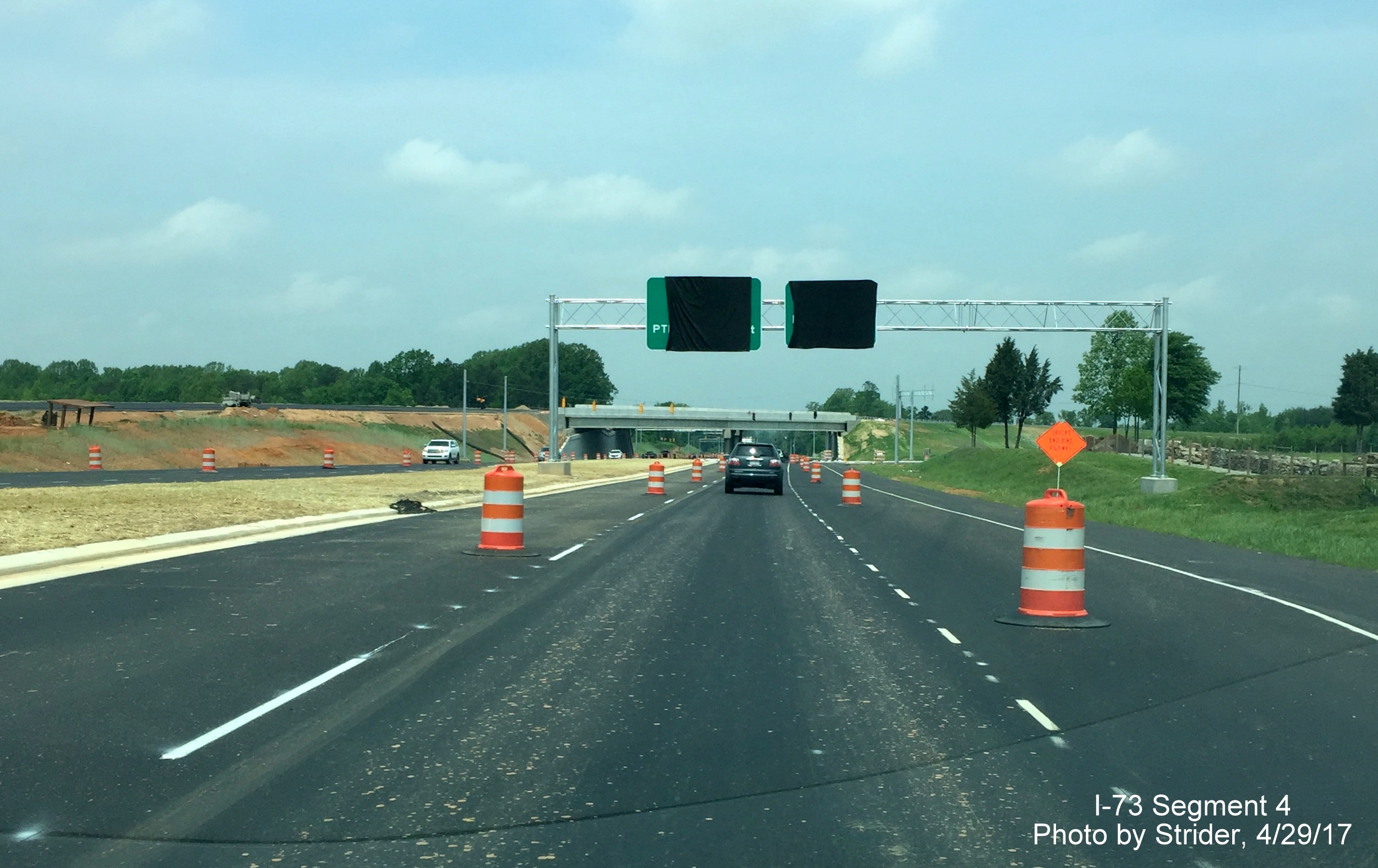 Image taken of view from north NC 68 of nearly completed Future I-73 interchange, by Strider