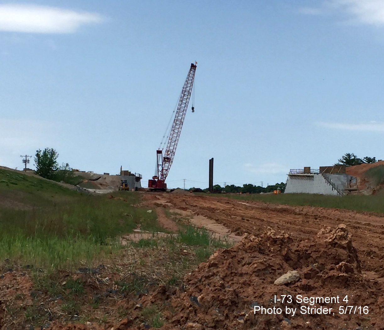 Image of new bridge under construction as seen from Future I-73 North lanes, from Strider