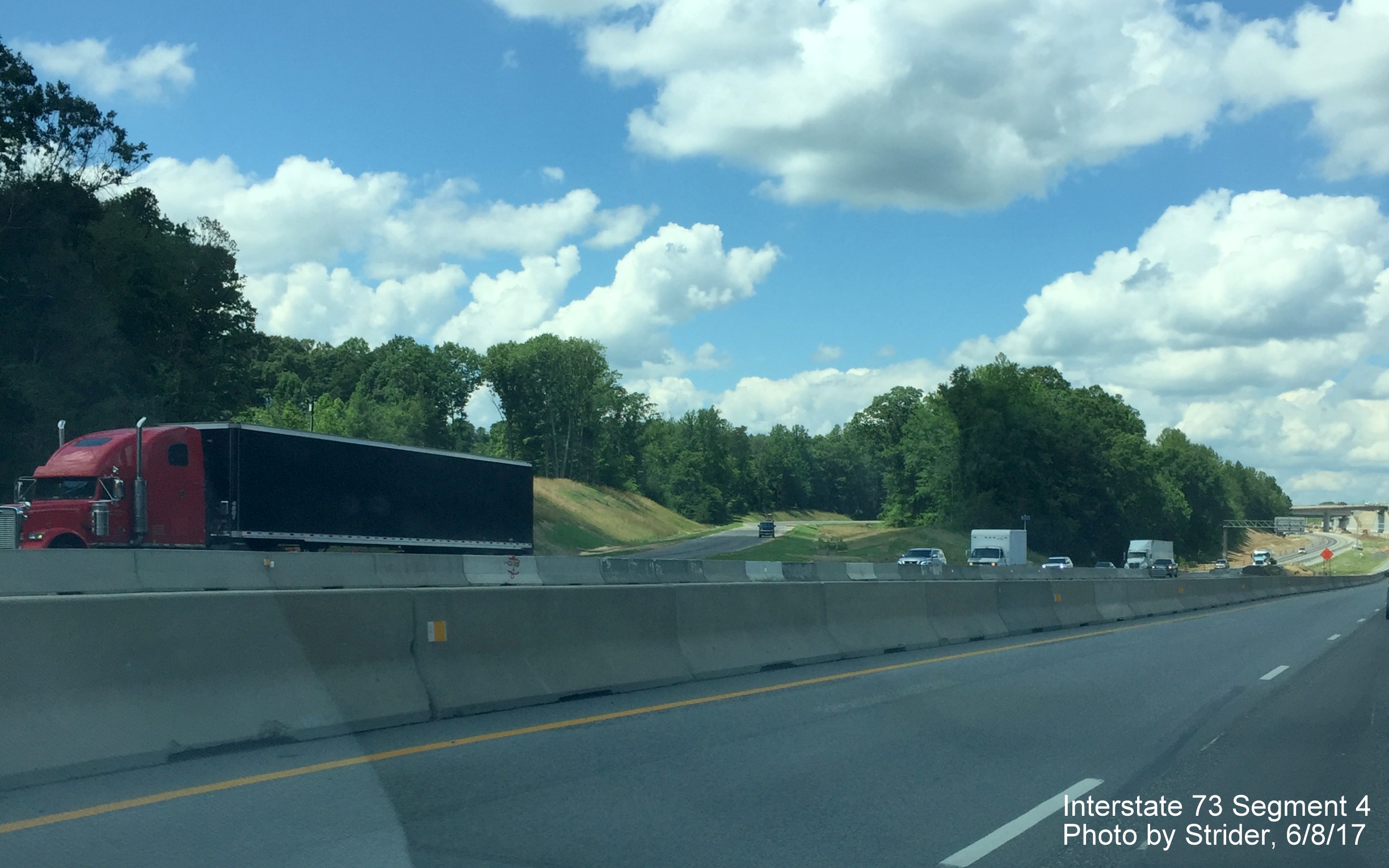 Image taken of I-73 Connector construction seen from NC 68 North in Greensboro, by Strider