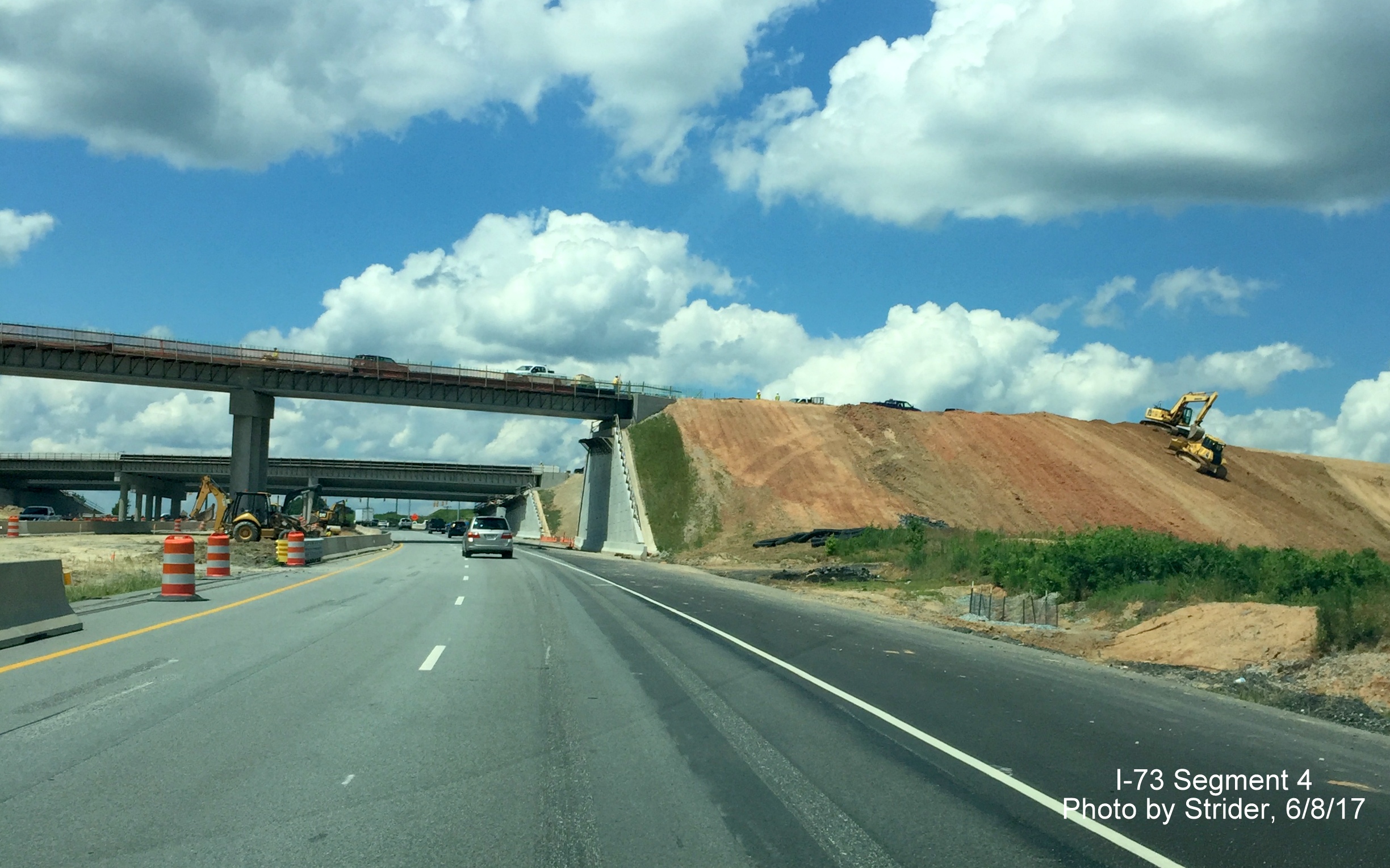 Image of new bridge being constructed for NC 68 South Ramp from I-73 North in Greensboro, by Strider
