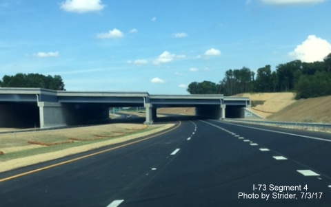 Image taken of I-73 South roadway traveling under PTI Airport Taxiway Bridge, by Strider