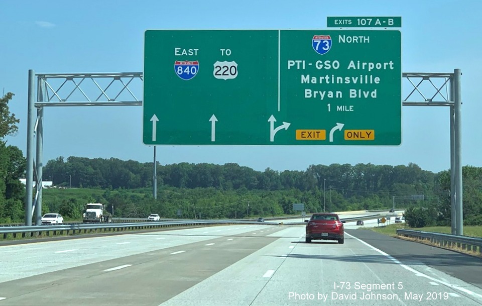 Image of I-73 sign, by David Johnson