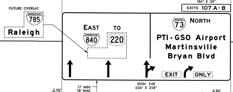 Image of Signage Plans for I-73 Exit from Greensboro Loop, from NCDOT