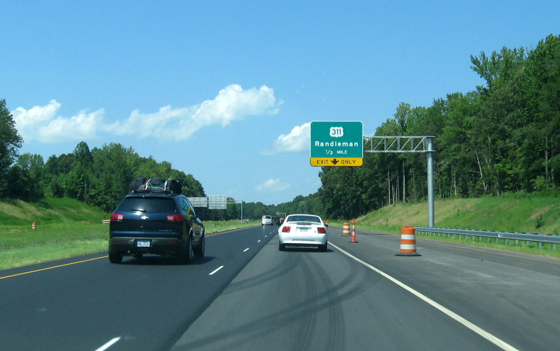 US 220/Future I-73 Signs at the onramp to USS 220 North, Randleman.