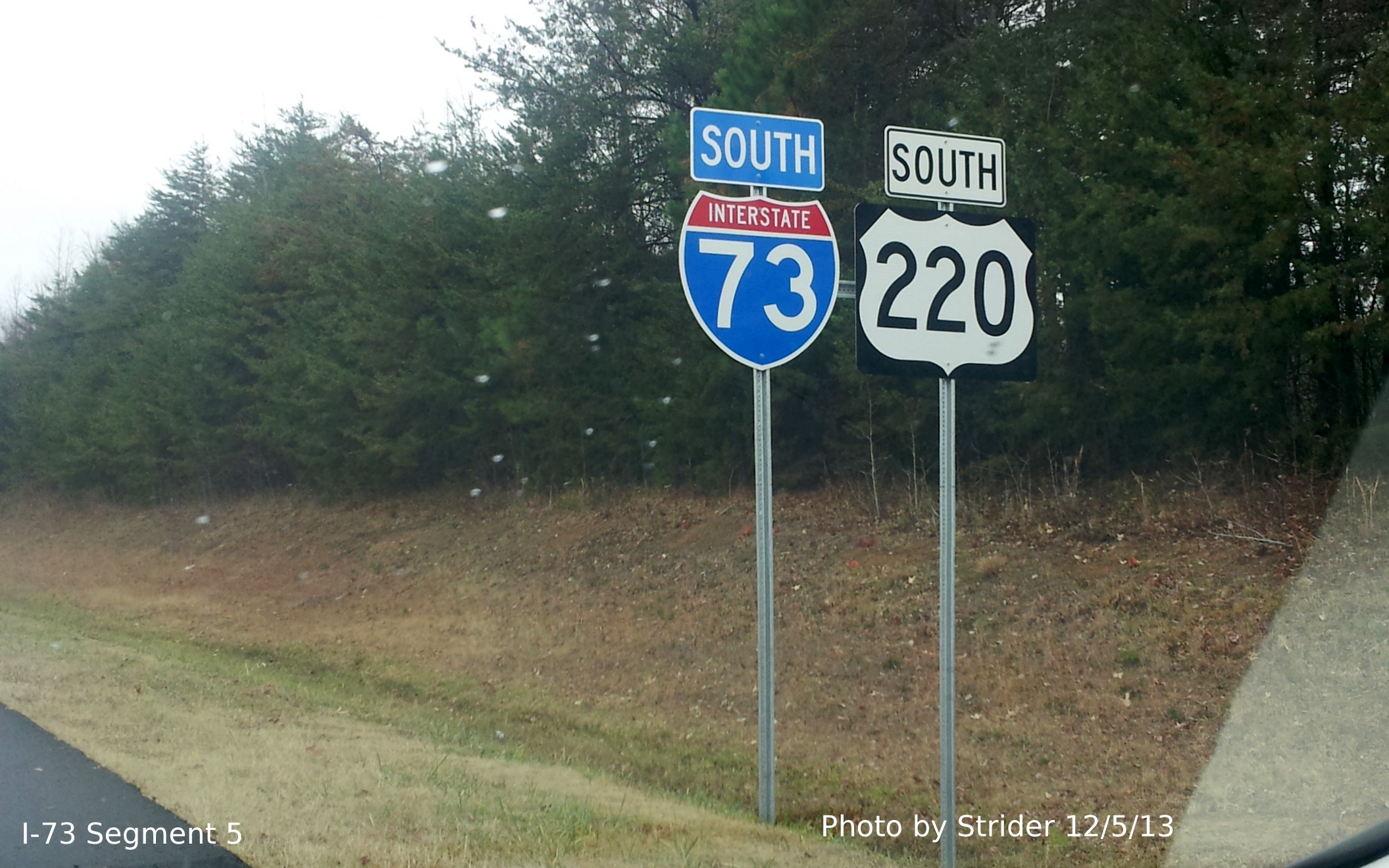 Photo of New I-73 shield 
put up along US 220 in Guilford County North of Old Randleman Rd Exit, Photo from Strider