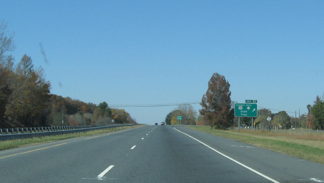 Photo of exit signage on I-73/I-74 south of Asheboro, Nov. 2009