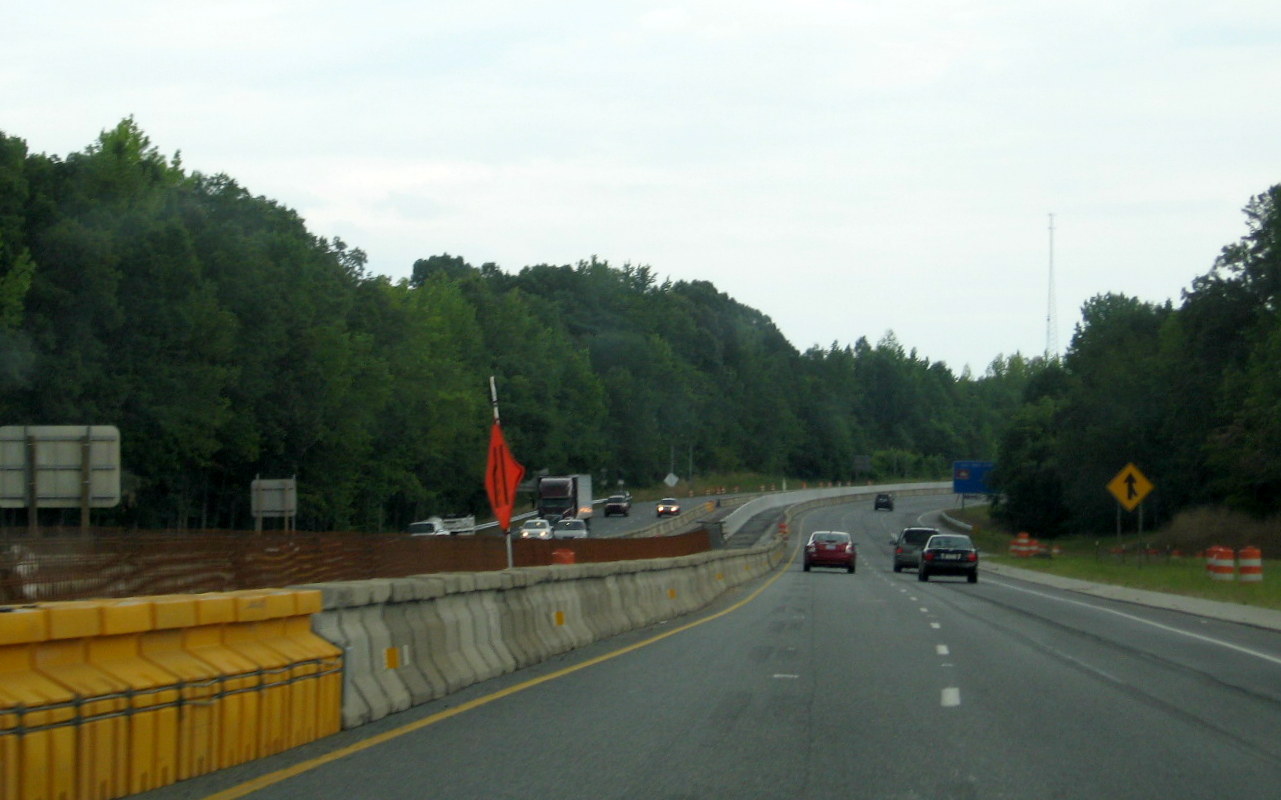 Photo of median construction along I-73/I-74 near US 64/NC 49 Exit