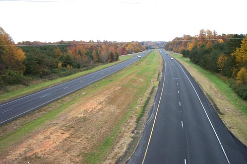 Photo of US 311 South from High Point Rd Bridge, Nov. 2002