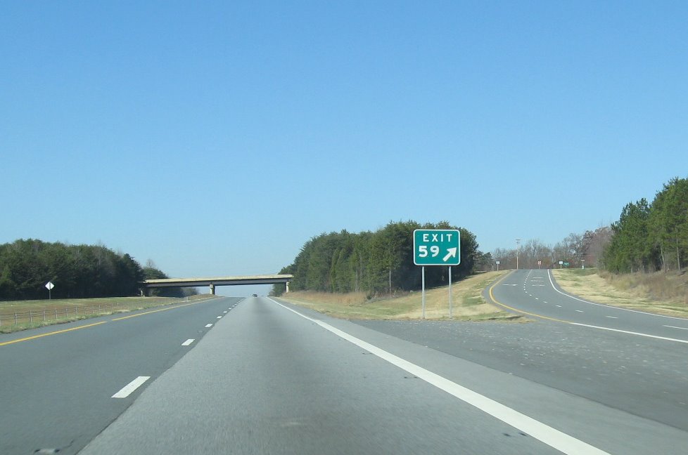 Photo of new exit signage at off-ramp for Exit 59 on US 311/Future I-74 in Nov. 2008