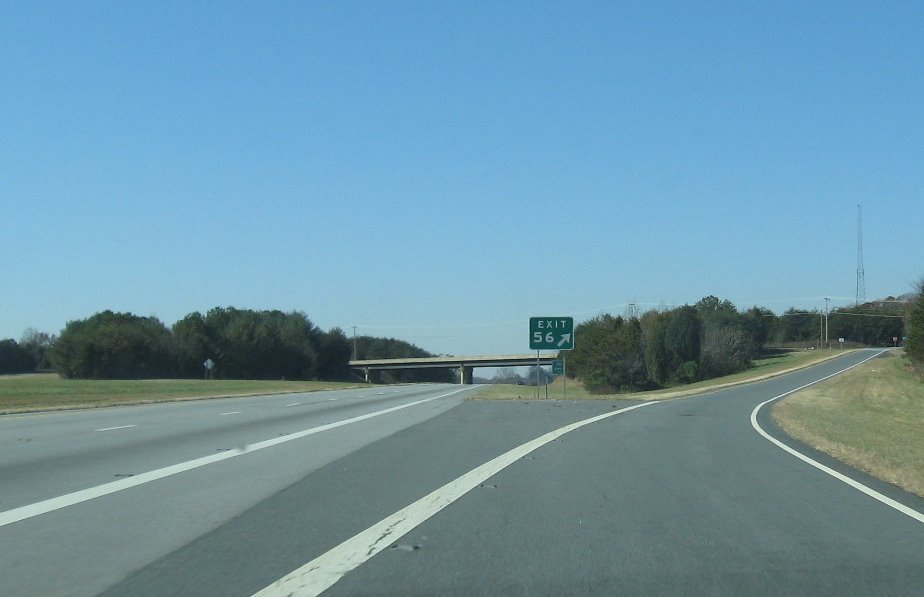 Photo of I-40 exit signage at the western end of the US 311/Future I-74 freeway in Nov. 2008