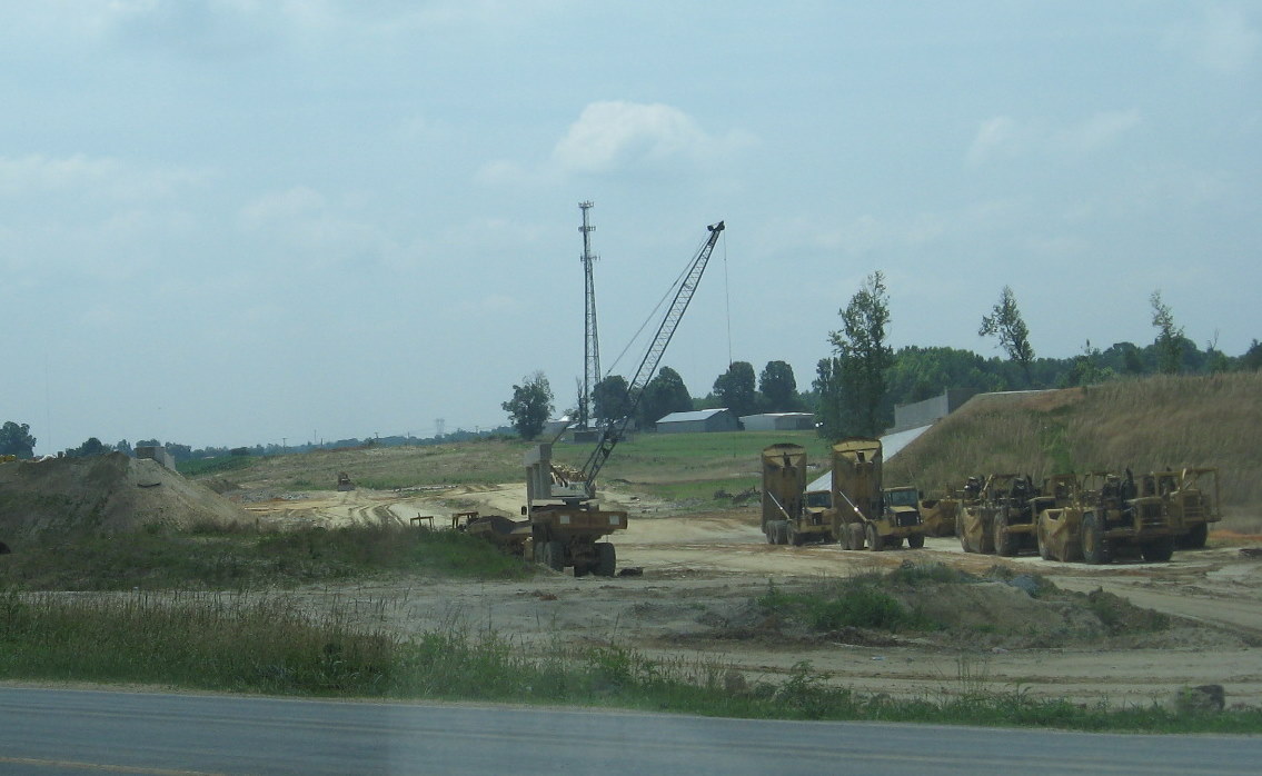 Photo of construction of Cedar Square Rd Bridge over future I-74 freeway in 
Glenola, June 2009
