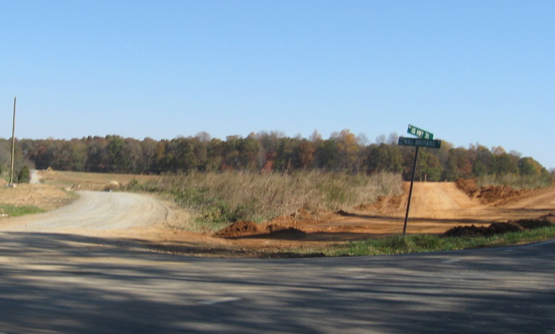 Photo showing progress in building exit ramps at US 311 for interchange 
with future I-74 freeway, Nov. 2009