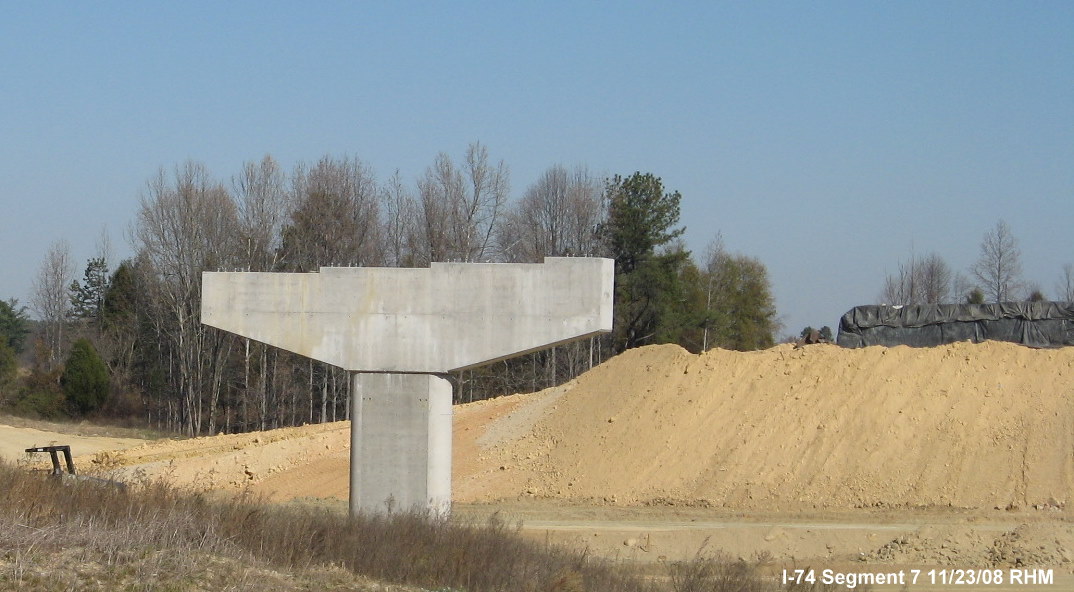 Photo of I-74 Flyover Ramp to I-85 under construction in Nov. 2008