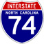 Thumbnail image of NC Interstate 74 shield