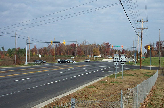 Photo of NC 68 ramp to Future I-74 West/US 311 North in High Point, Nov. 2004