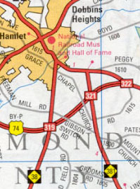 Map image of US 74 Rockingham Bypass
