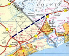 Map of area surrounding Carolina Bays Parkway Extension, Segment 19