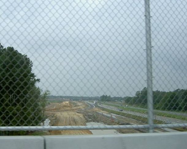Photo looking at construction progress at I-74/I-95 interchange in the 
summer of 2007, courtesy of Nick Hudson
