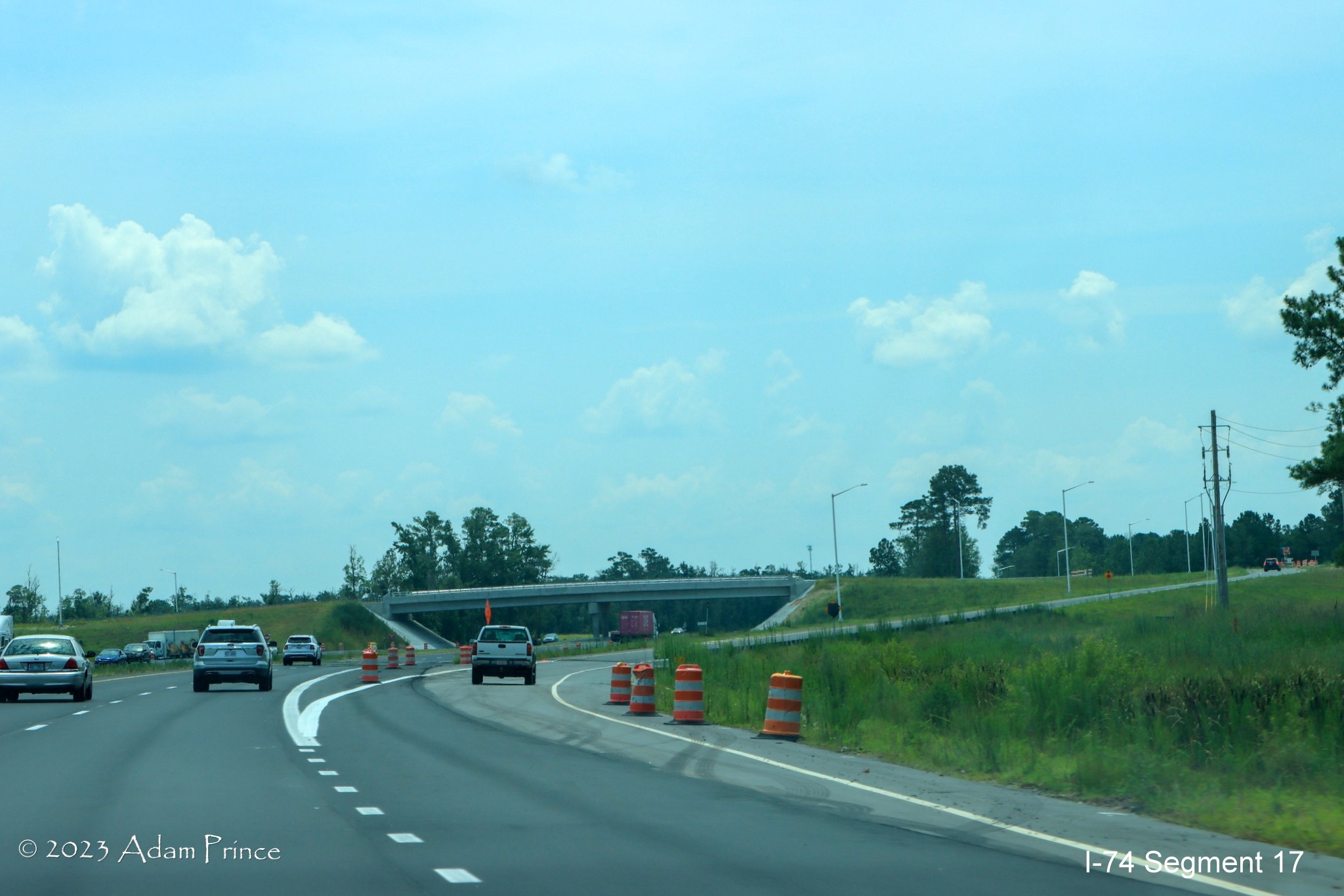 Image of open off-ramp in the Old Boardman Road interchange construction zone, 
        Adam Prince, July 2023