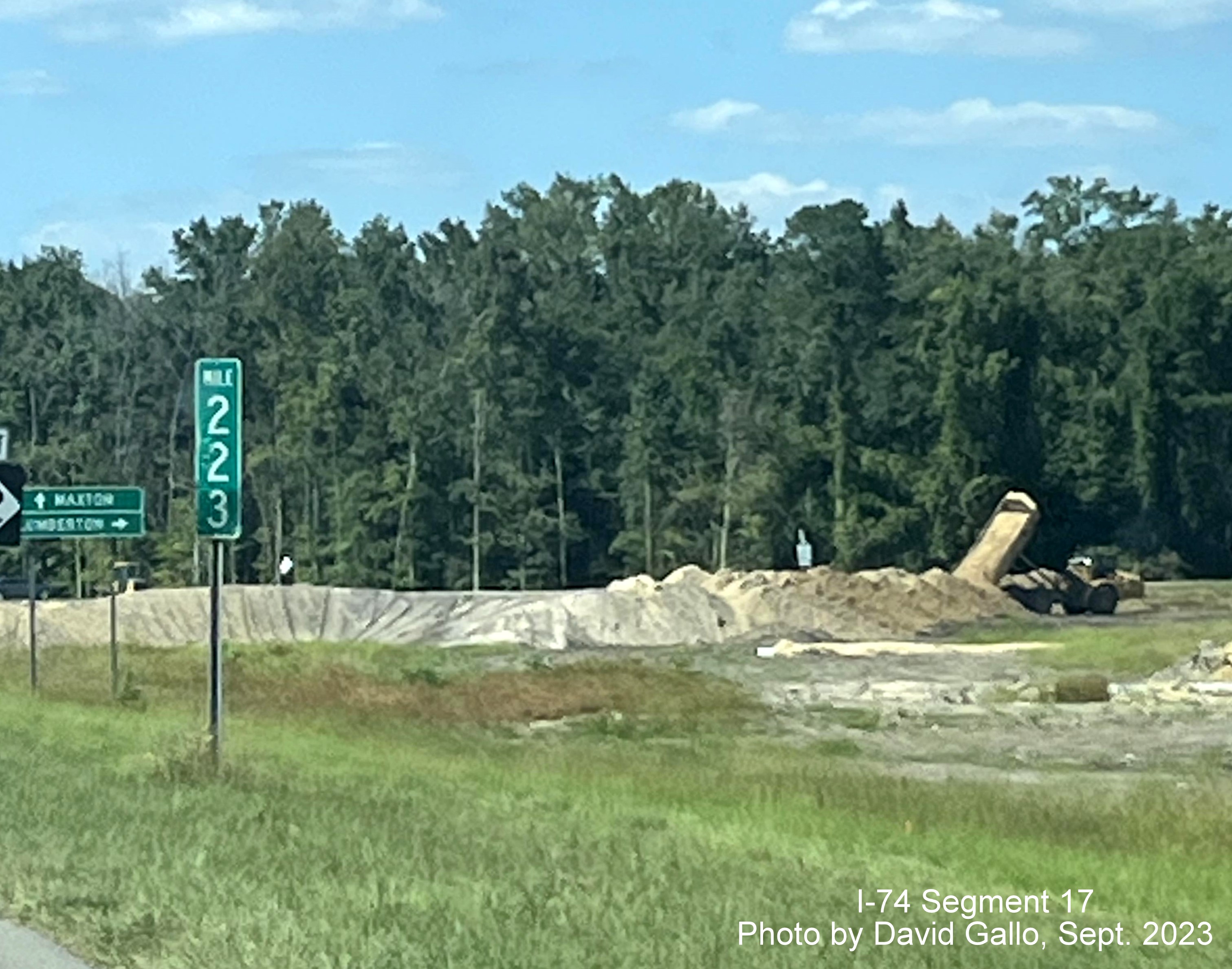 Image approaching NC 72 West intersection on US 74 (Future I-74) West, 
       David Gallo, September 2023