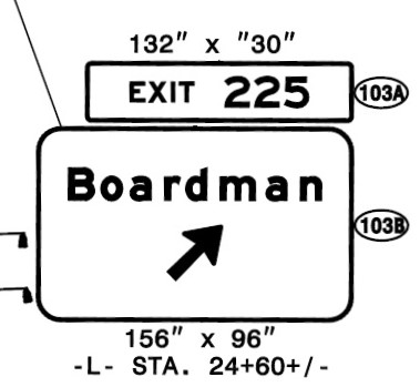 NCDOT sign plan image for US 74 (Future I-74) Boardman exit