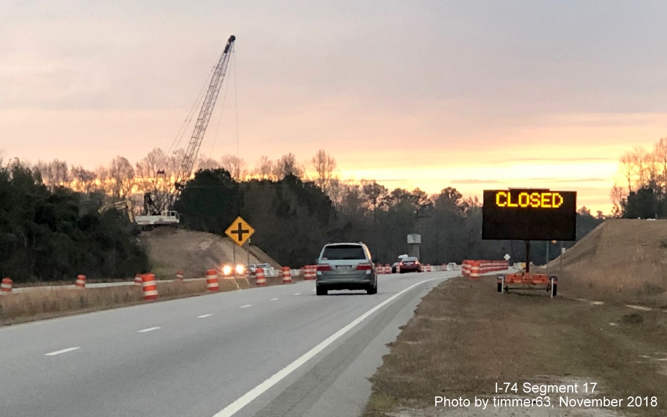 Image of construction area for future interchange with Broadridge Road on US 74 East in Robeson County, by timmer63