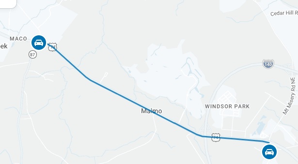 Image of NCDOT map of US 74/76 upgrade project H090287-AG listed among 
	  potential 2028-2037 STIP projects by NCDOT, July 2026