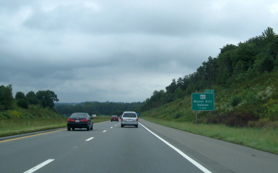 Photo of exit sign for Exit 11, US 601, Sept. 2009