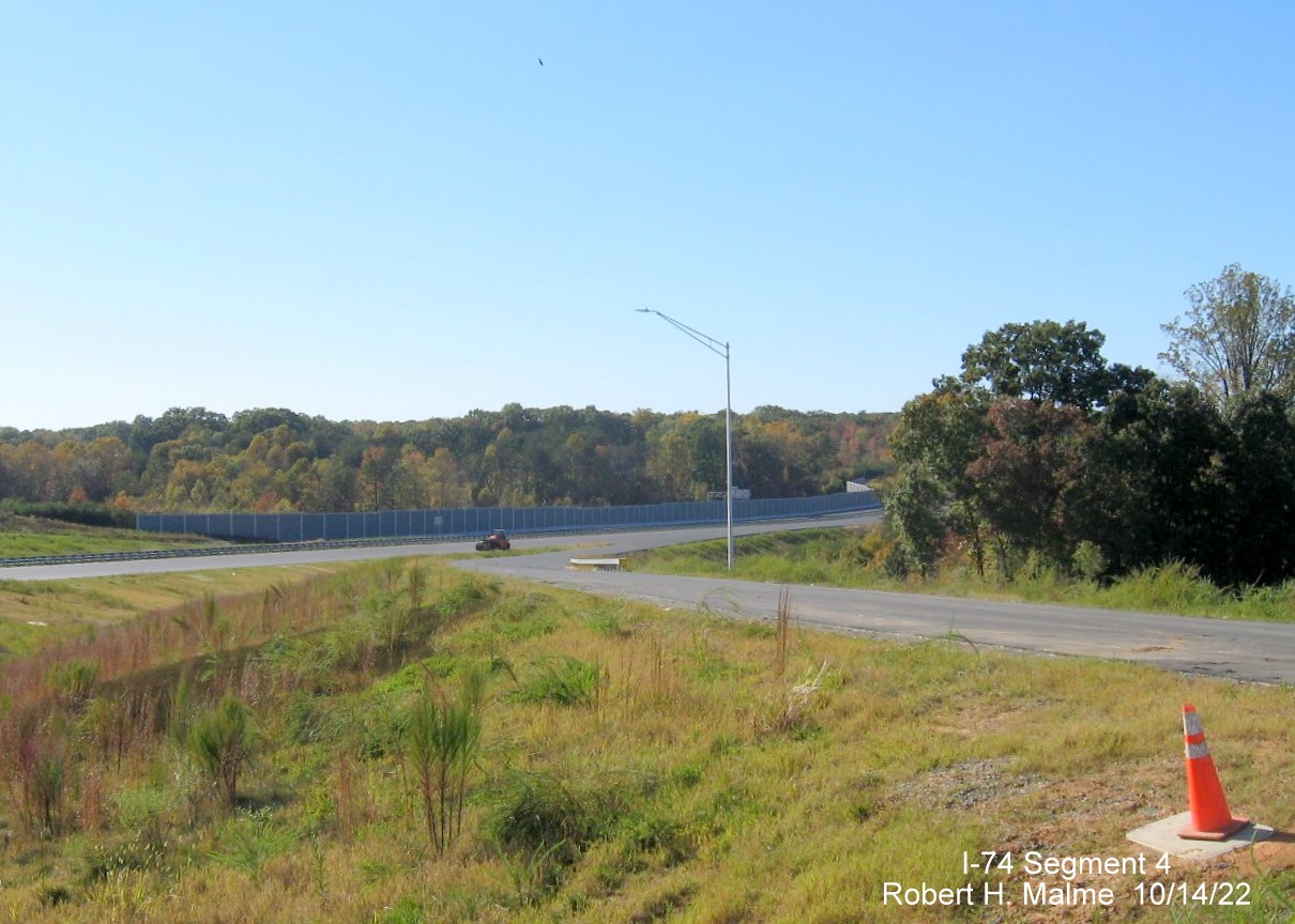 Image of future ramp from NC 8 to NC 74 (Future I-74) Winston-Salem Northern
        Beltway, October 2022