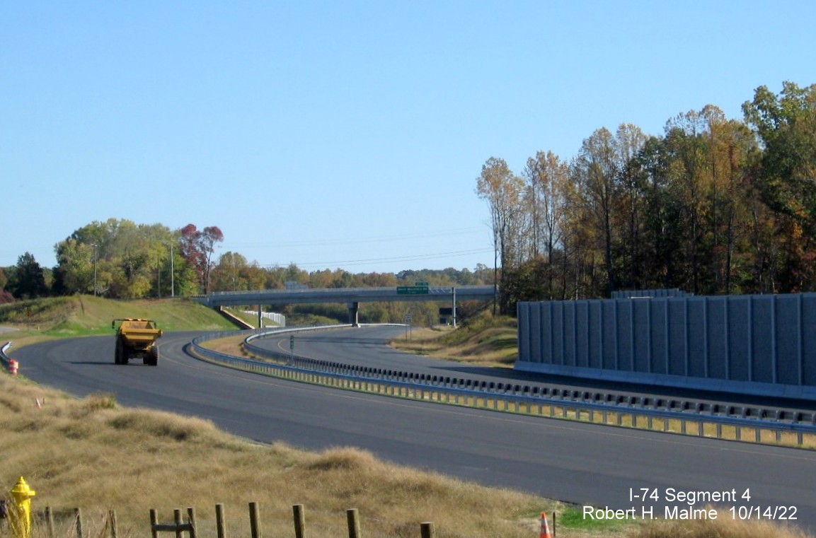 Image of unopened NC 74 (Future I-74) Winston-Salem Northern Beltway in vicinity of NC 8 exit, October 2022