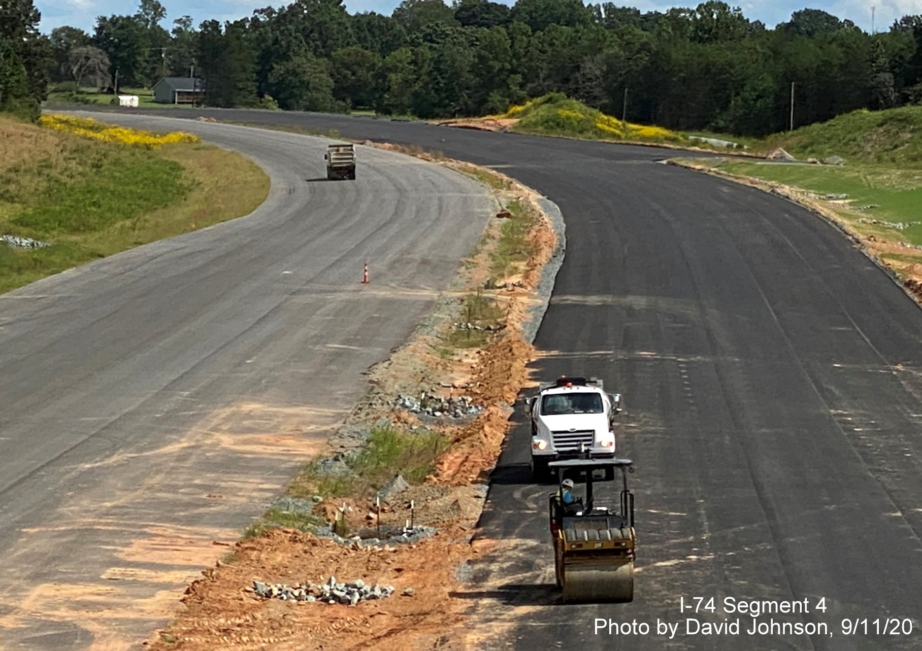 Image looking east from future US 311 bridge over I-74 Winston Salem Northern Beltway looking east, by David Johnson September 2020