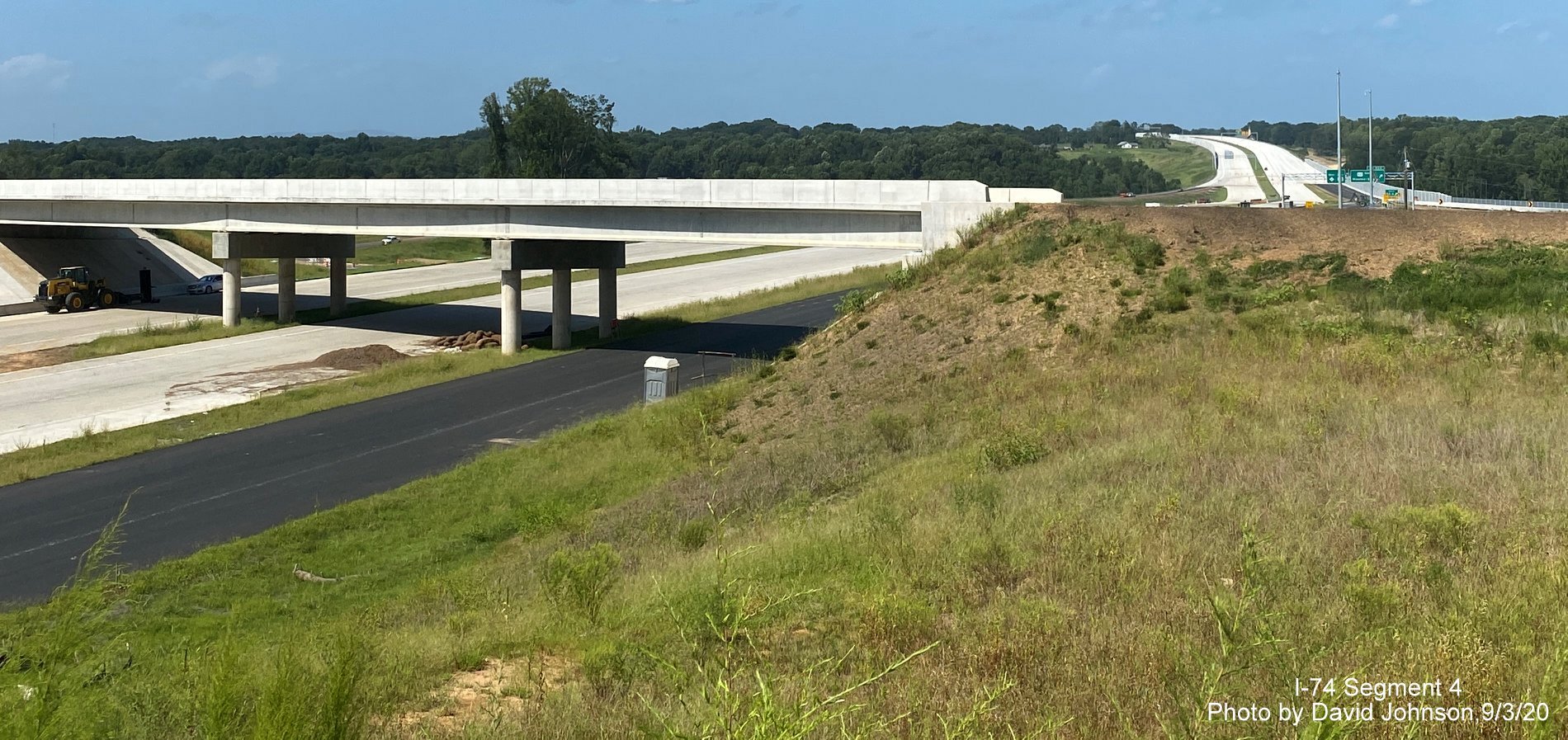 Image of US 421 interchange with NC 74 Winston Salem Northern Beltway prior to opening, by David Johnson September 2020