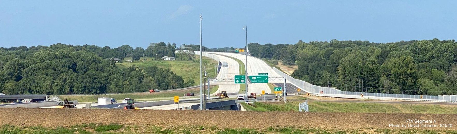 Image showing panorama of interchange of US 421 Salem Parkway with NC 74 Winston Salem 
      Northern Beltway, by David Johnson September 2020