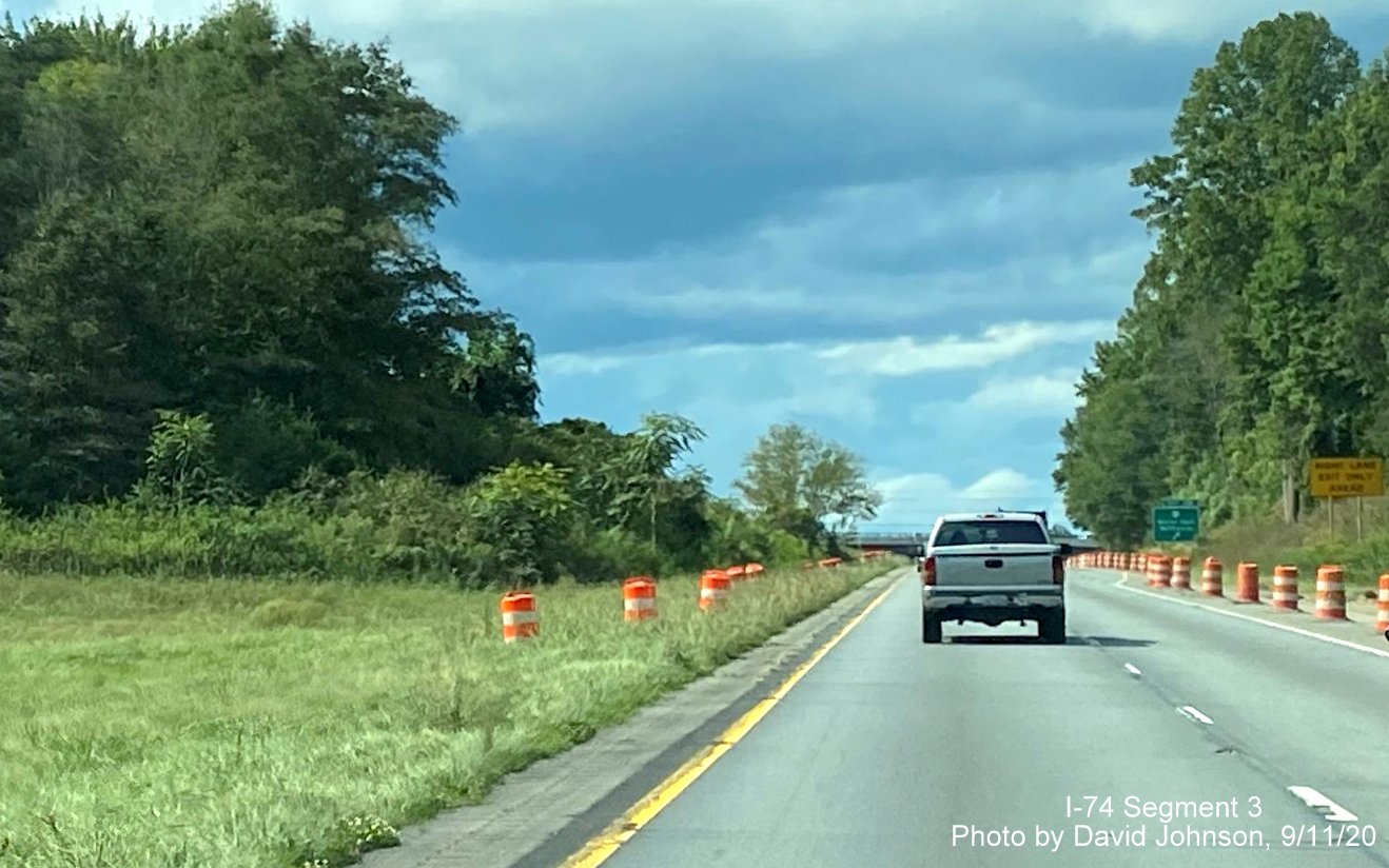 Image of construction along US 52 North related to construction of future I-74 Winston Salem Beltway interchange, by David Johnson September 2020