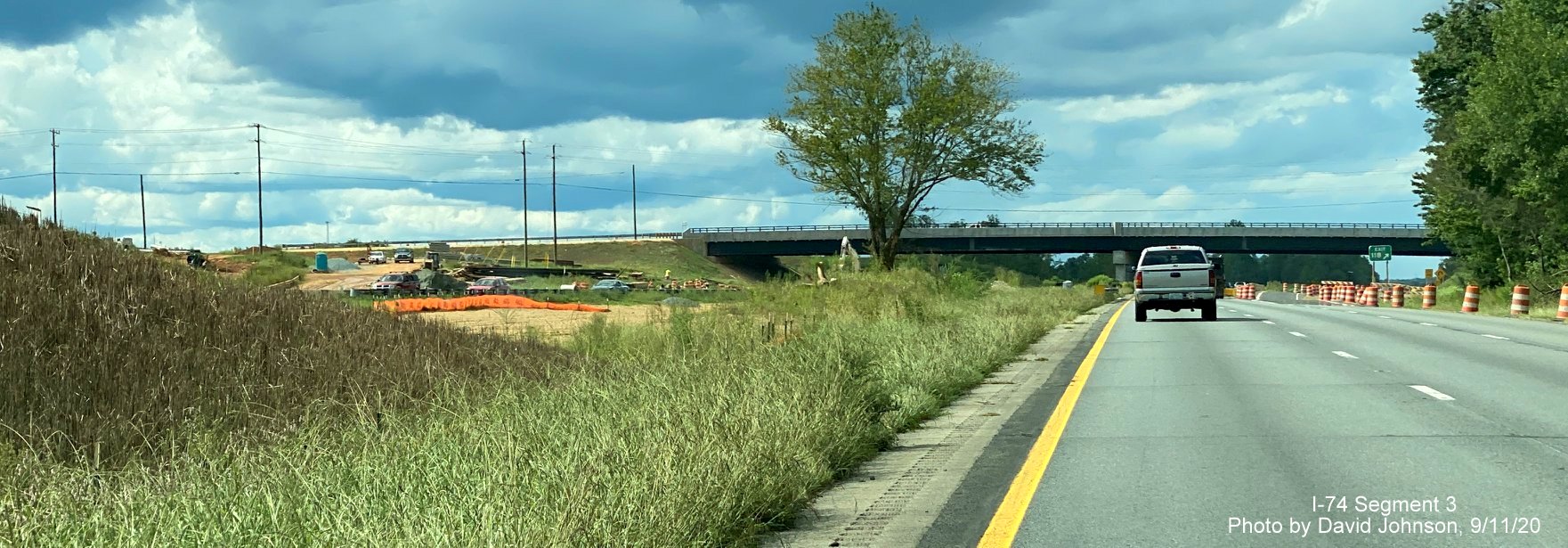 Image of new NC 65 bridge over US 52 North built as part of Winston Salem Northern Beltway interchange project, by David Johnson September 2020