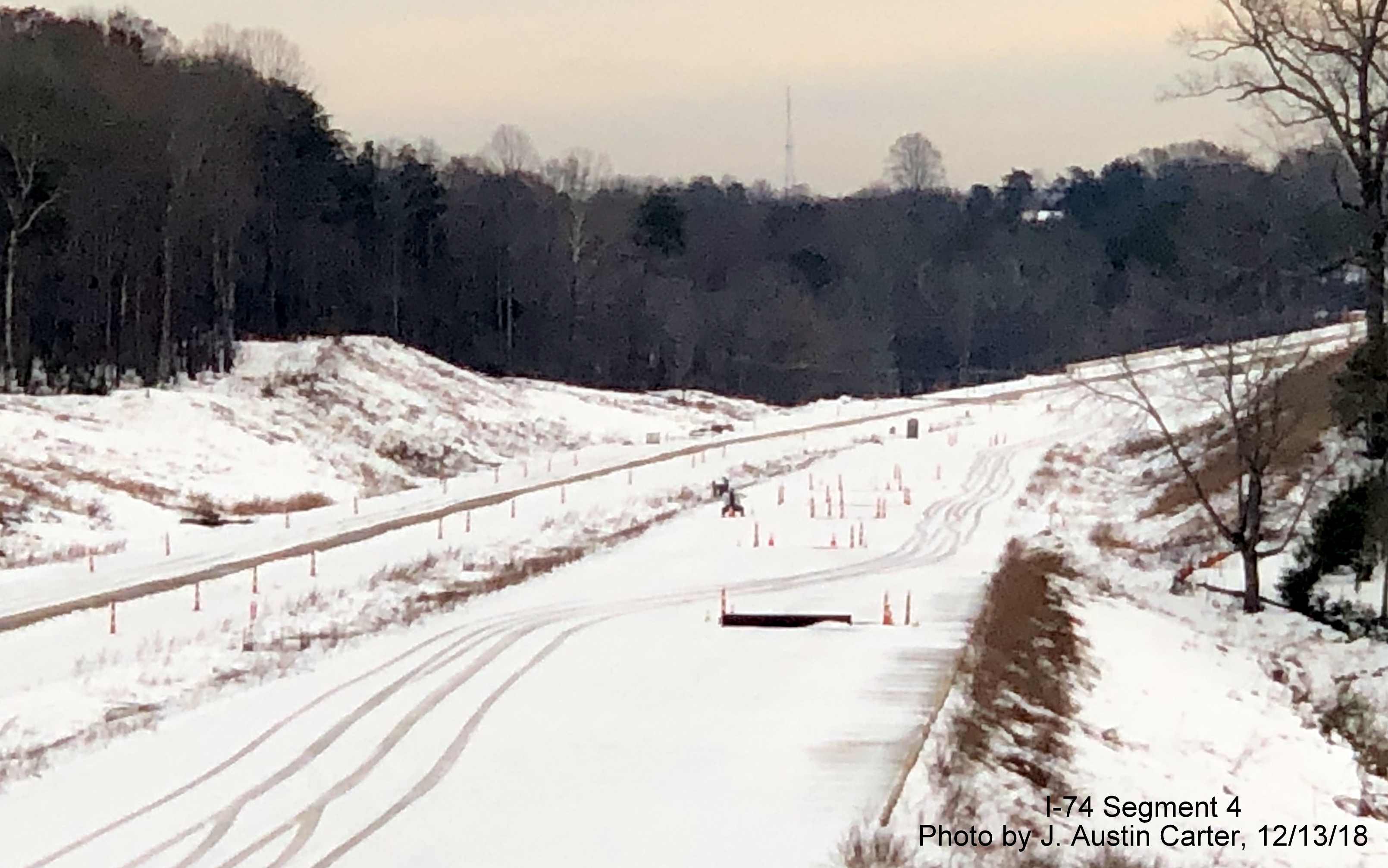 Image looking east from Walkertown-Guthrie Rd bridge along path of Future I-74/Winston-Salem Northern Beltway, by J. Austin Carter 