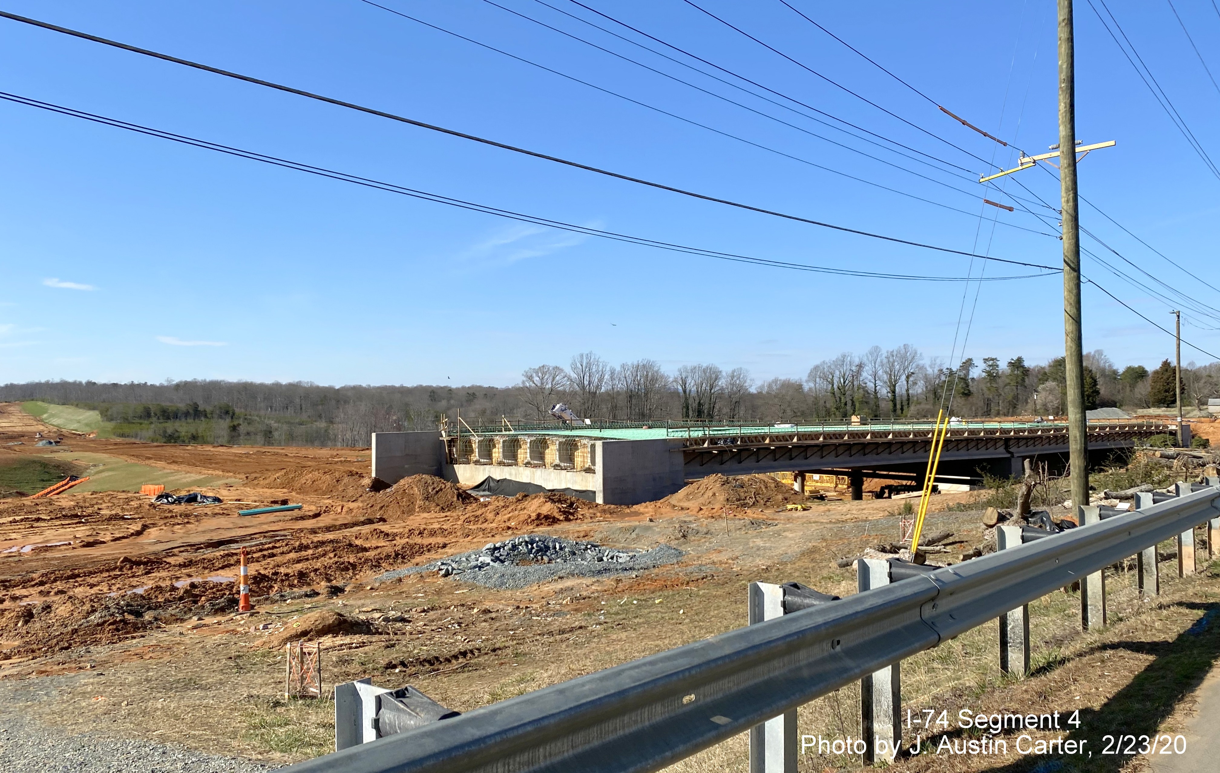 Image of future US 311 bridge being constructed over Future 
        I-74/Winston-Salem Northern Beltway, by J. Austin Carter in Feb. 2020