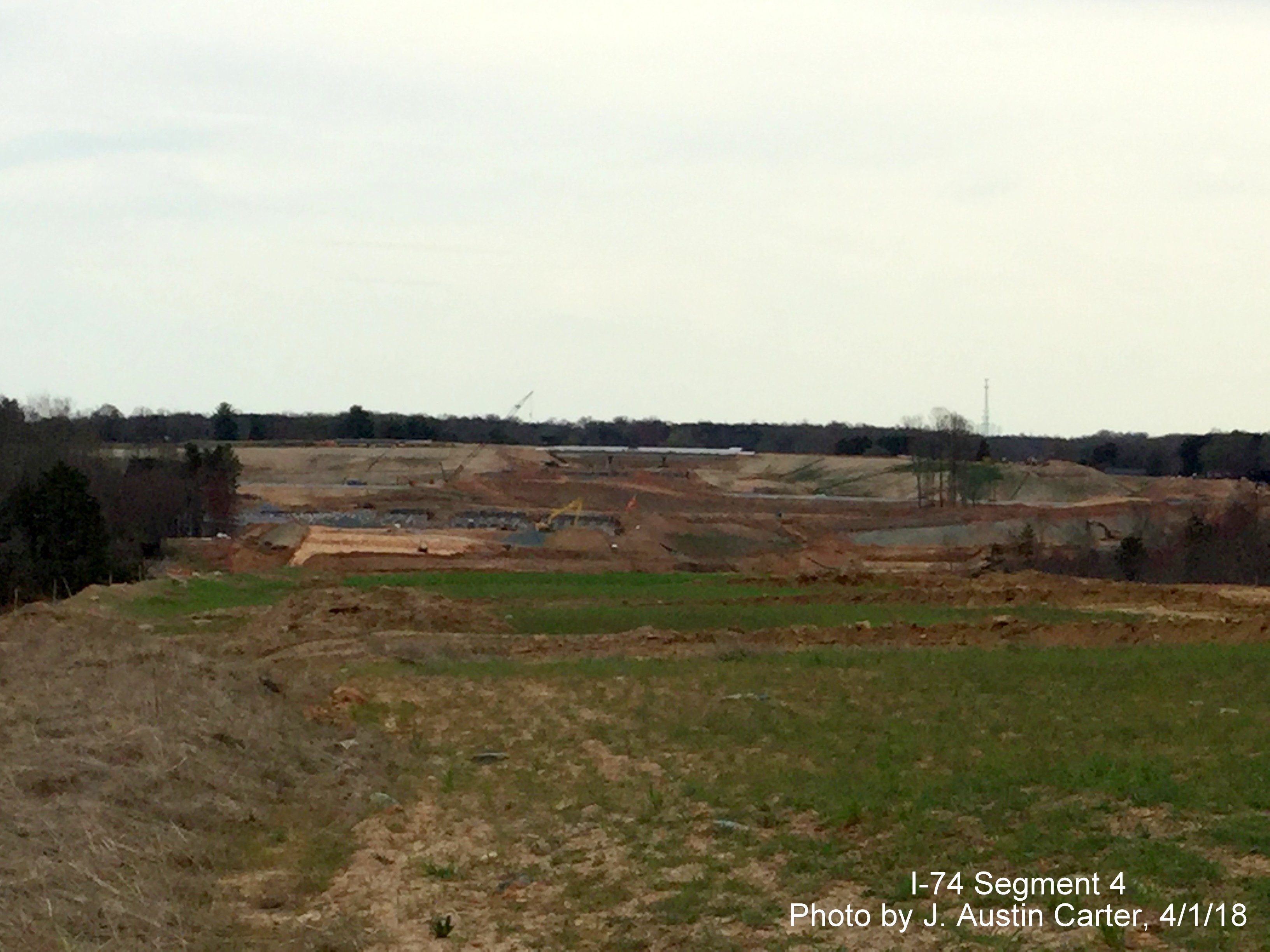 Image showing a closer view of future flyover ramp from Winston-Salem Beltway to Bus. 40/US 421, by J. Austin Carter