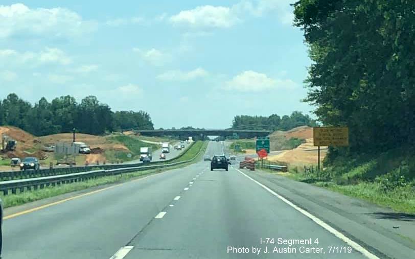 Image of Winston-Salem Beltway interchange construction from US 52 South/Future I-74 East prior to NC 65 exit, by J. Austin Carter