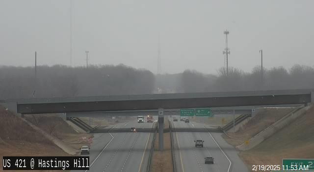 Image of recently opened NC 74 West/Winston-Salem Northern Beltway lanes prior to
      US 52 North bridge, December 2024, Alex Nitzman