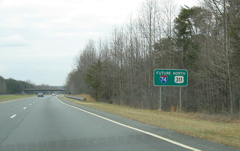 Photo of First Future I-74/US 311 sign heading north on US 311, Dec. 2008
