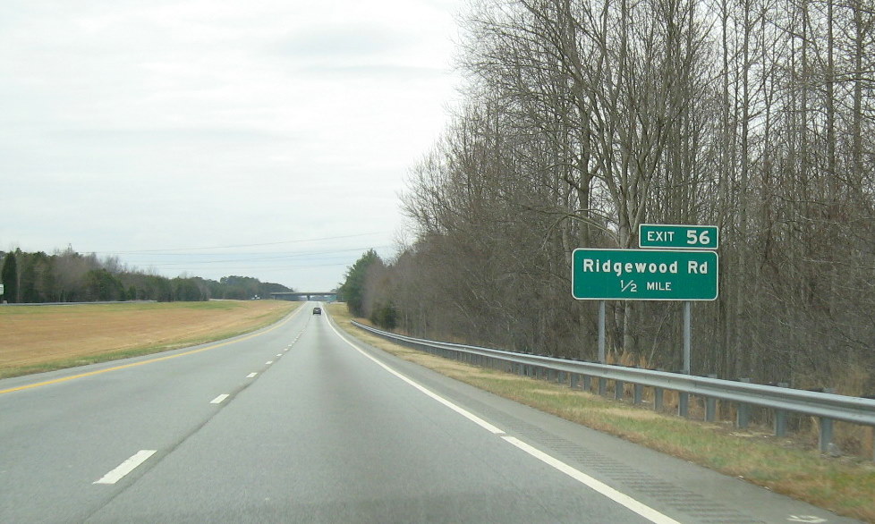 Photo of last new exit sign going west on US 311/Future I-74, Dec. 2008