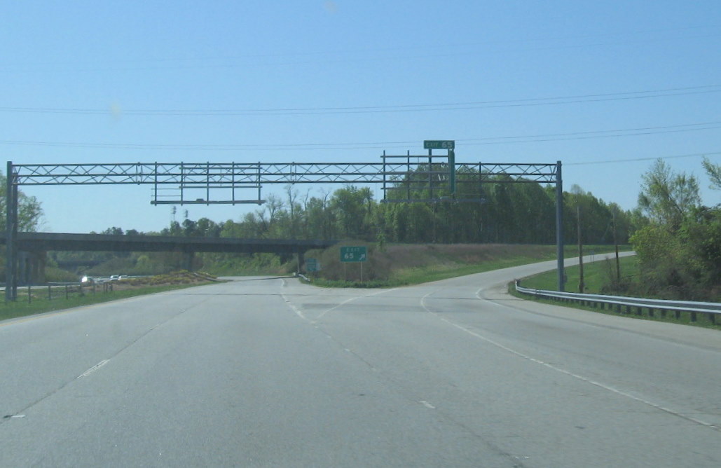 Photo of pre-existing exit sign for former US 311 Business exit in High Point in April 2010