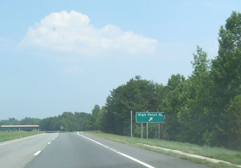 Photo of closeup of future sign posts along US 311/Future I-74 at High Point Road, July 2008
