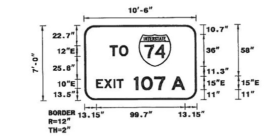 Image of Sign Plan for T0 I-74 Sign on US 52 South in Winston-Salem, from NCDOT