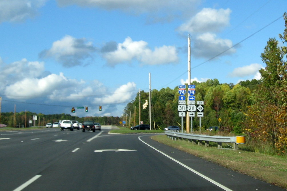 Photo of ramp accessing US 311 North from Main Street in High Point, Oct.
 2011