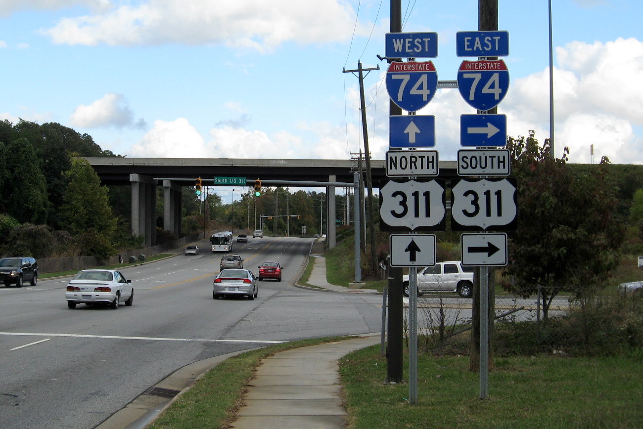 Photo of exit signage for Kivett Drive exit on I-74 East, Oct. 2011