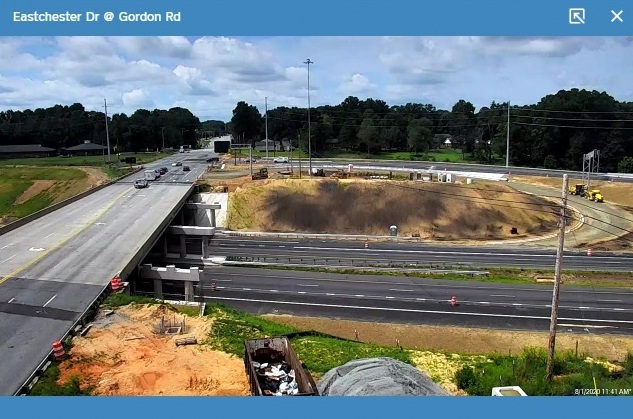 NCDOT traffic camera image of Eastchester Drive/I-74 interchange under construction in August 2020